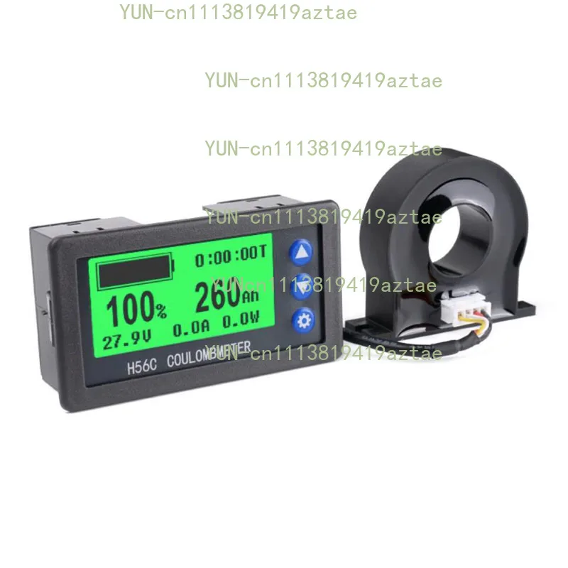 H56C DC 9-100V 200A battery monitor Hall coulomb meter lithium lead-acid battery capacity LCD display