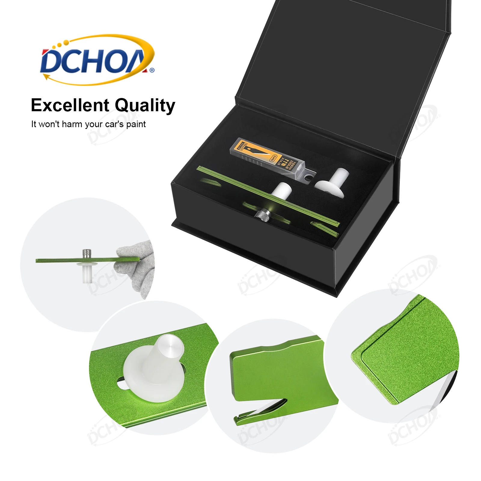 DCHOA Dual Blade Micro Precision Cutting Tool Car Carbon Fiber Vinyl Color Wraps Paper Window Tinting Film Edge Trimming Kit