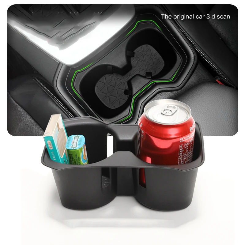 Car Water Cup Holder Storage Box For Toyota RAV4/Wildlander TPE Padding Anti-Slip Pad Fixed Beverage Holder Auto Accessories