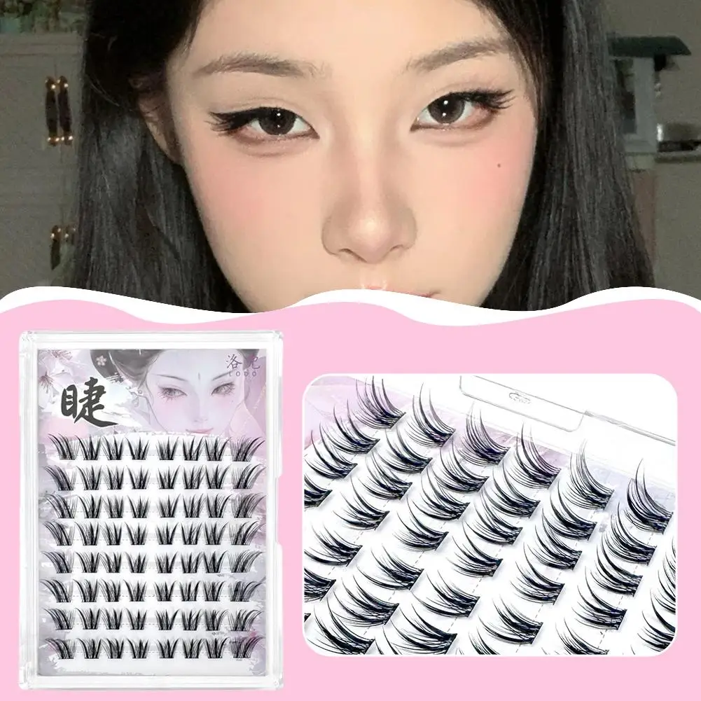 Valse Wimpers Chinese Stijl Vos Negen Tailed Fox Schuine Gesegmenteerde Natuurlijke Enkele Ogen Cluster Vliegende Schoonheid Tool L9F2