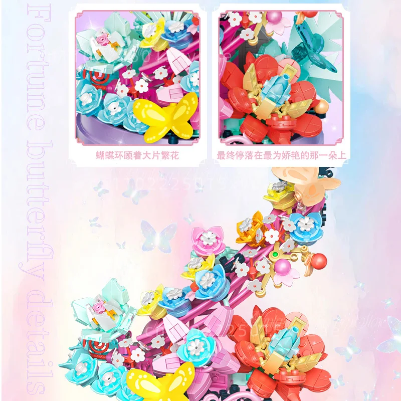 Nuovo carillon blocchi di costruzione mobile farfalla assemblaggio giocattolo educativo modello sogno decorazione del desktop regalo di compleanno della ragazza