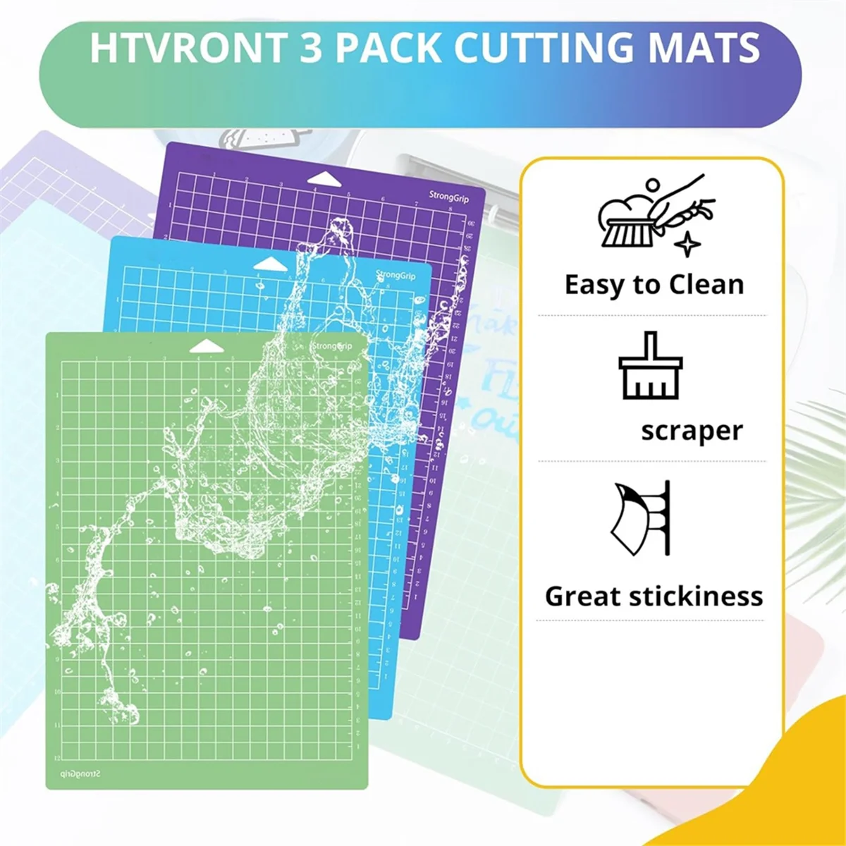 L33A_Cutting Mats for Joy Xtra، 3 قطع من سجادات القطع مقاس 8.5 × 12 بوصة لاصقة قابلة لإعادة الاستخدام #4