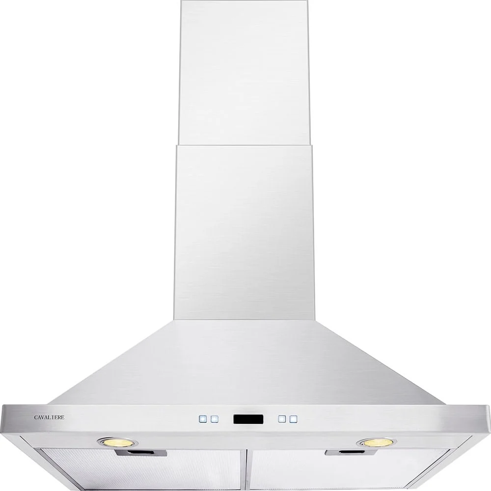 900 CFM Stainless Steel Wall Mounted Range Hood Non Ducted Recirculating Dual Motor Touch Control 6 Speed with Halogen Lights