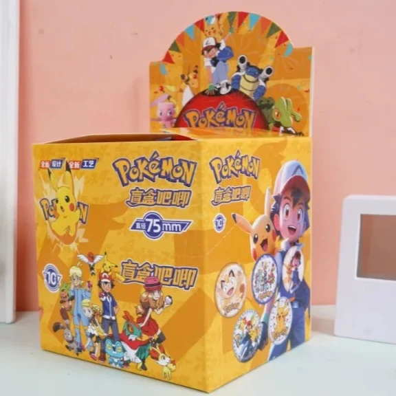 Pokemon Jigme sorpresa caja ciega hojalata insignia ciego dibujo creativo Pikachu Pokemon 75mm Anime Pikachu regalo de cumpleaños
