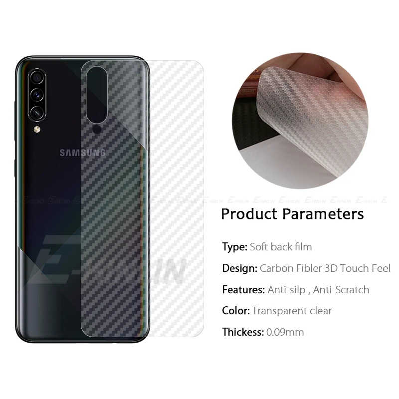 Carbon Fiber Back Film For Samsung Galaxy A02s A22s A02s A50s A04e A04s A03s A52s A21s A10s A20s A30s A70s Rear Screen Protector