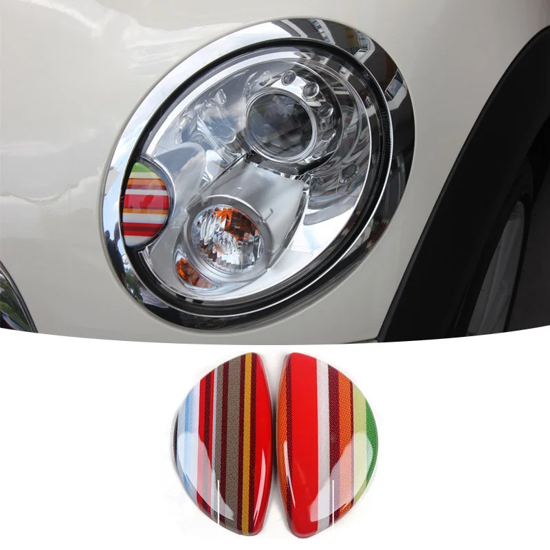 

2 Pcs Car Headlight Nozzle Decoration Sticker For MINI COOPER R55 R56 R57 R58 R59 R60 R61 Car Accessories Exterior Modification