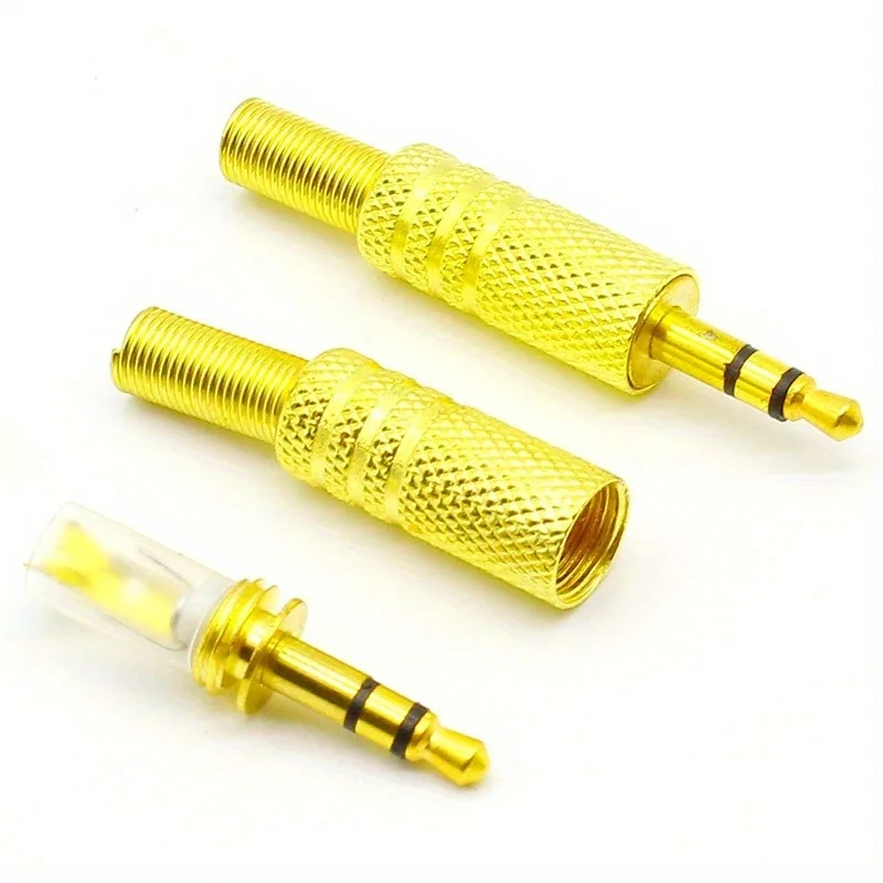 10pcs/lot gold plated 3.5mm plug RCA Audio Connector RCA audio plug 3.5 jack Stereo Headset Dual Track Headphone