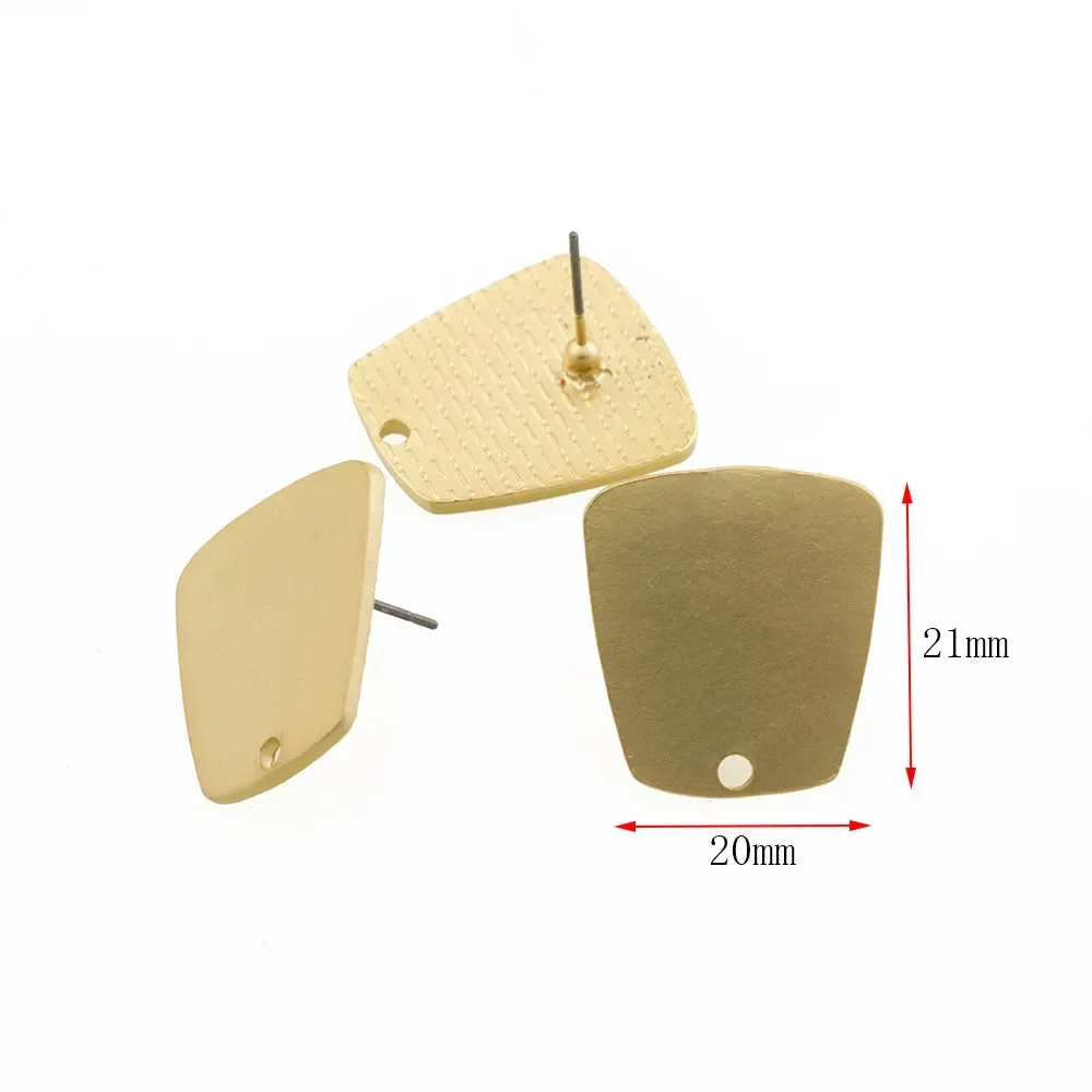 10Pcs DIY Earrings Setting Matt Golden Square Hollow Star Stud Earrings Connectors Earrings Base for Jewelry Making Accessories