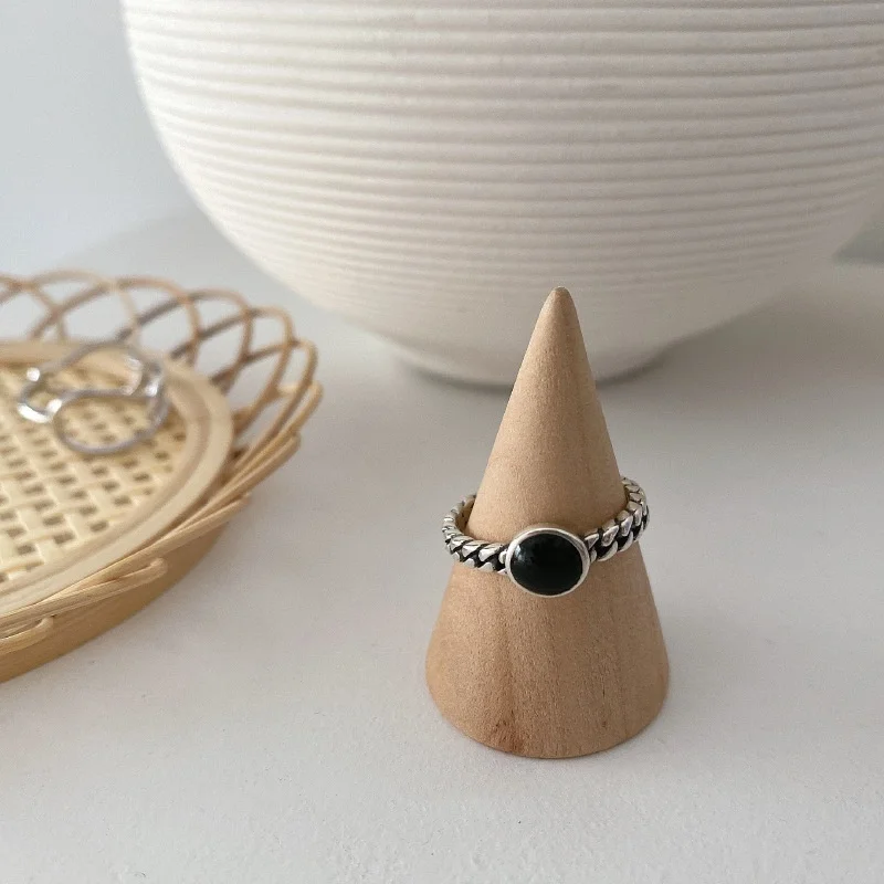 925 Sterling Silver Minimalist Chain Rings For Women Couples Fine Vintage Handmade Geometric Party Jewelry Gifts