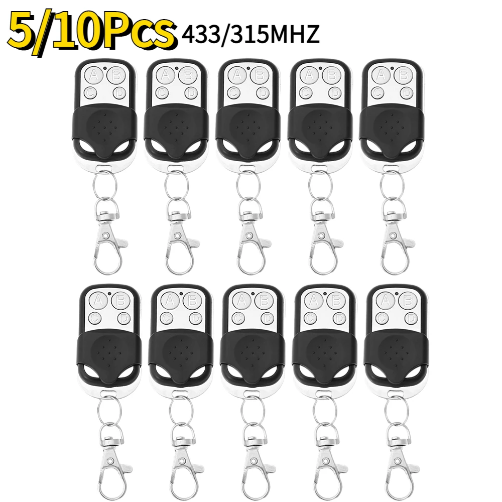 5/10Pcs 433/315MHz Electronic Gate Control Duplicator Remote Control 4CH Key Garage Door Gate Opener Remote Control Duplicators