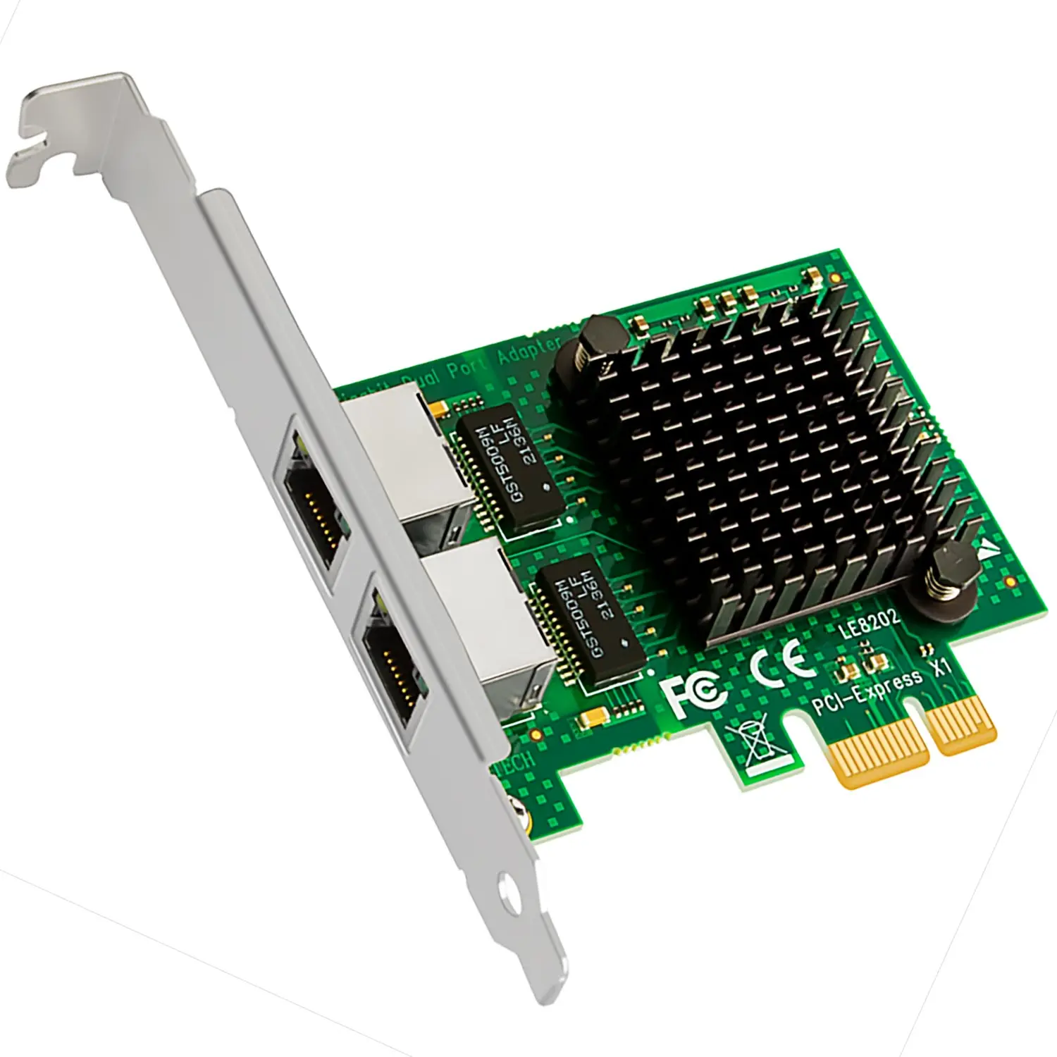 2-Port Gigabit PCIe Ethernet Network Card, 2 x RTL8111H Chip, 2 x RJ45 LAN Port, PCIe X1