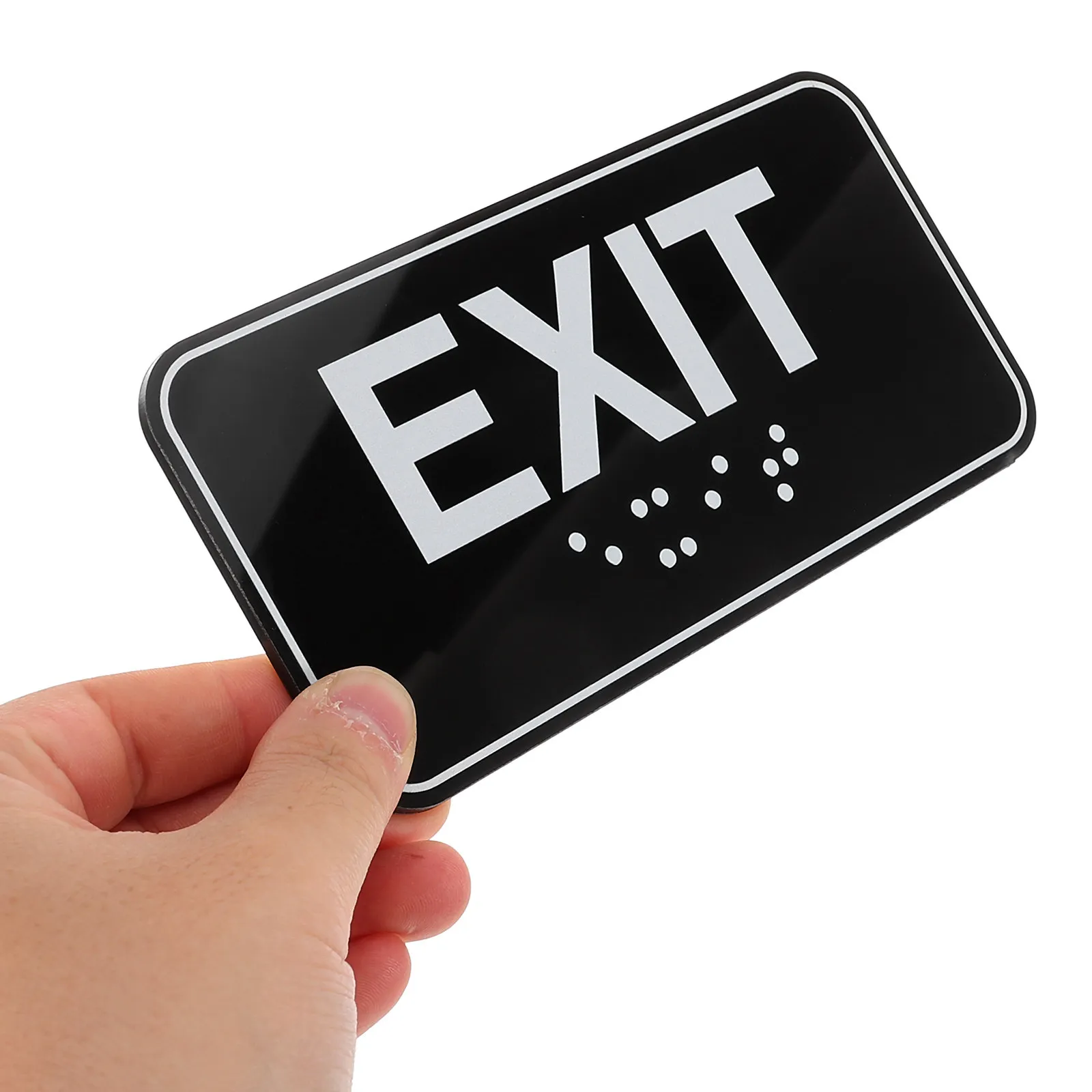 2Pcs Acrylic Exit Sign Sticker Self Adhesive Fire Exit Sign for Business Office School Store Doors High Visibility 15x8cm