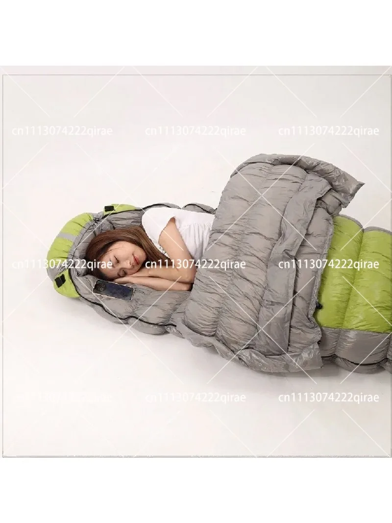 Outdoor Camping Sleeping Bag for Adults, Warm Duck Down Filled, Four Season Use, Lightweight & Compact