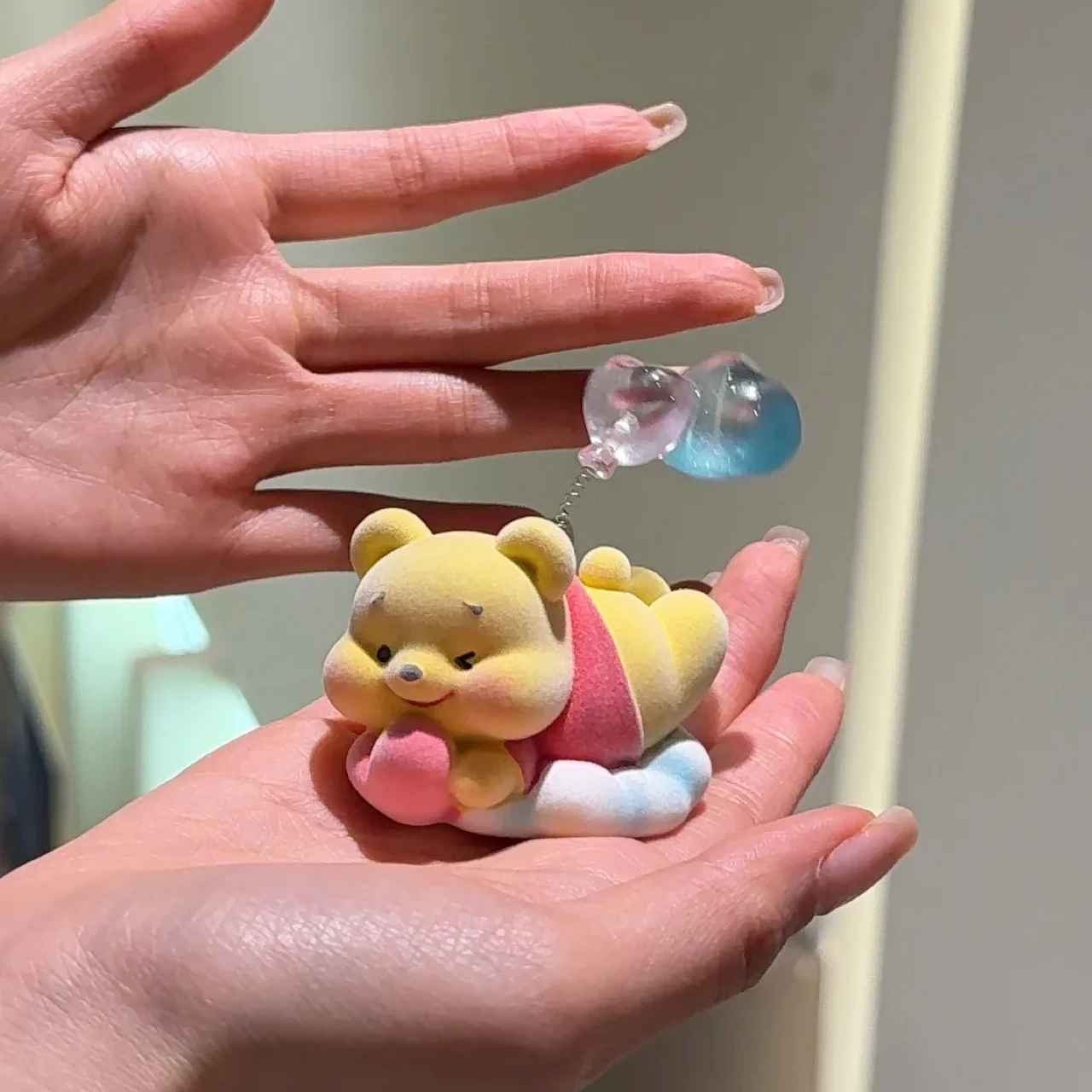 Disney Snoring Pooh Bear Blind Box MINI Secret Flocked Bear Cute Birthday Gift Pu Pu Peripheral Car Ornament Table Decoration