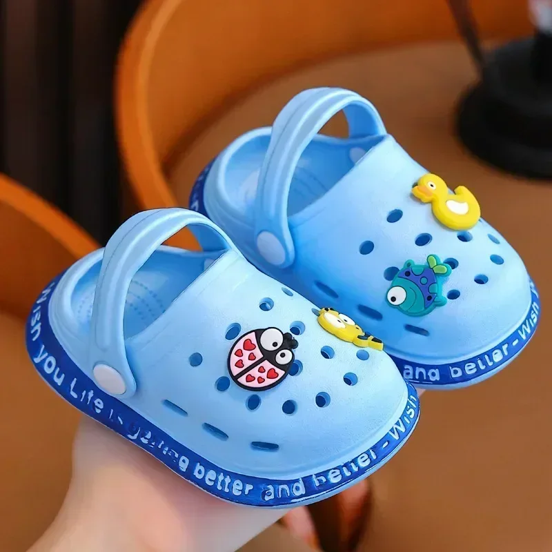 New Children Hole Shoes Summer Infant Baby Lightweight Indoor Slides Soft Sole Anti-slip Cartoon Boy\'s Slippers Girl Kid Sandals