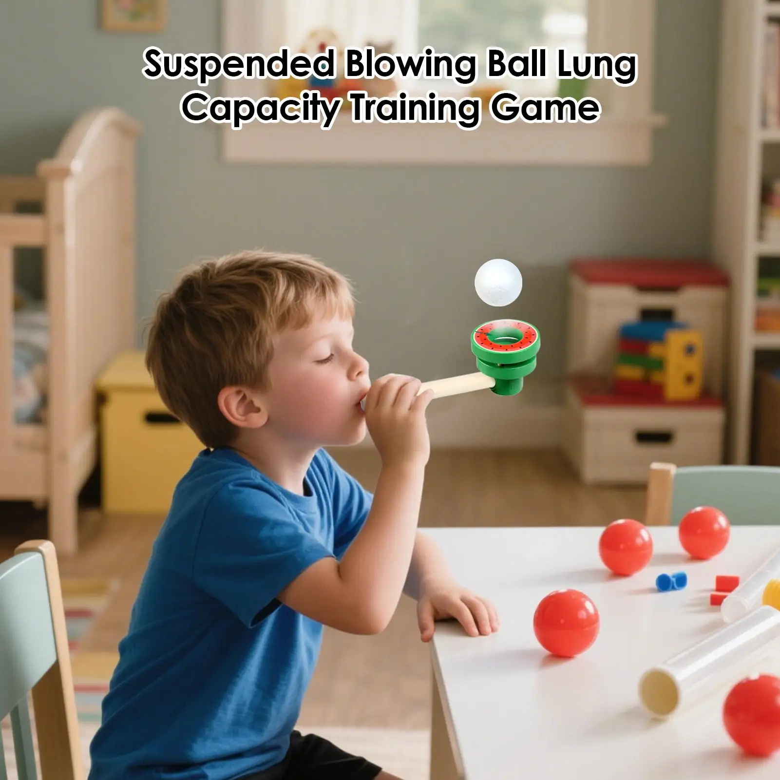 Houten hangende bal voor kinderen Ademtrainer Blaasspeelgoed Ergonomisch Grappig Cognitieve ontwikkeling Feestartikelen voor kinderen