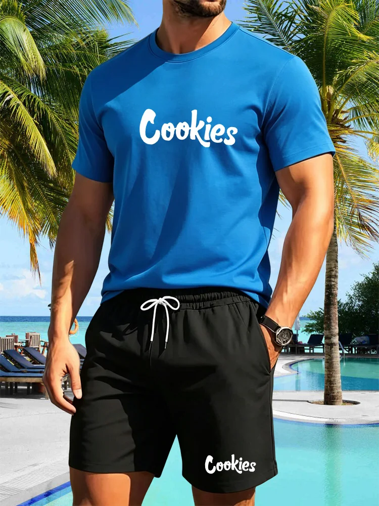 

Men's Two-piece Sportswear Short Sleeved T-shirt and Pants Set Running and Fitness Sportswear 2026 Summer Big Discount