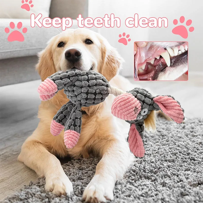 Kenjac - Stuffed Animal Plush Dog Toy with Squeakers, Aggressive Chew Toys for Small Medium Large Dogs Pet Products image 4