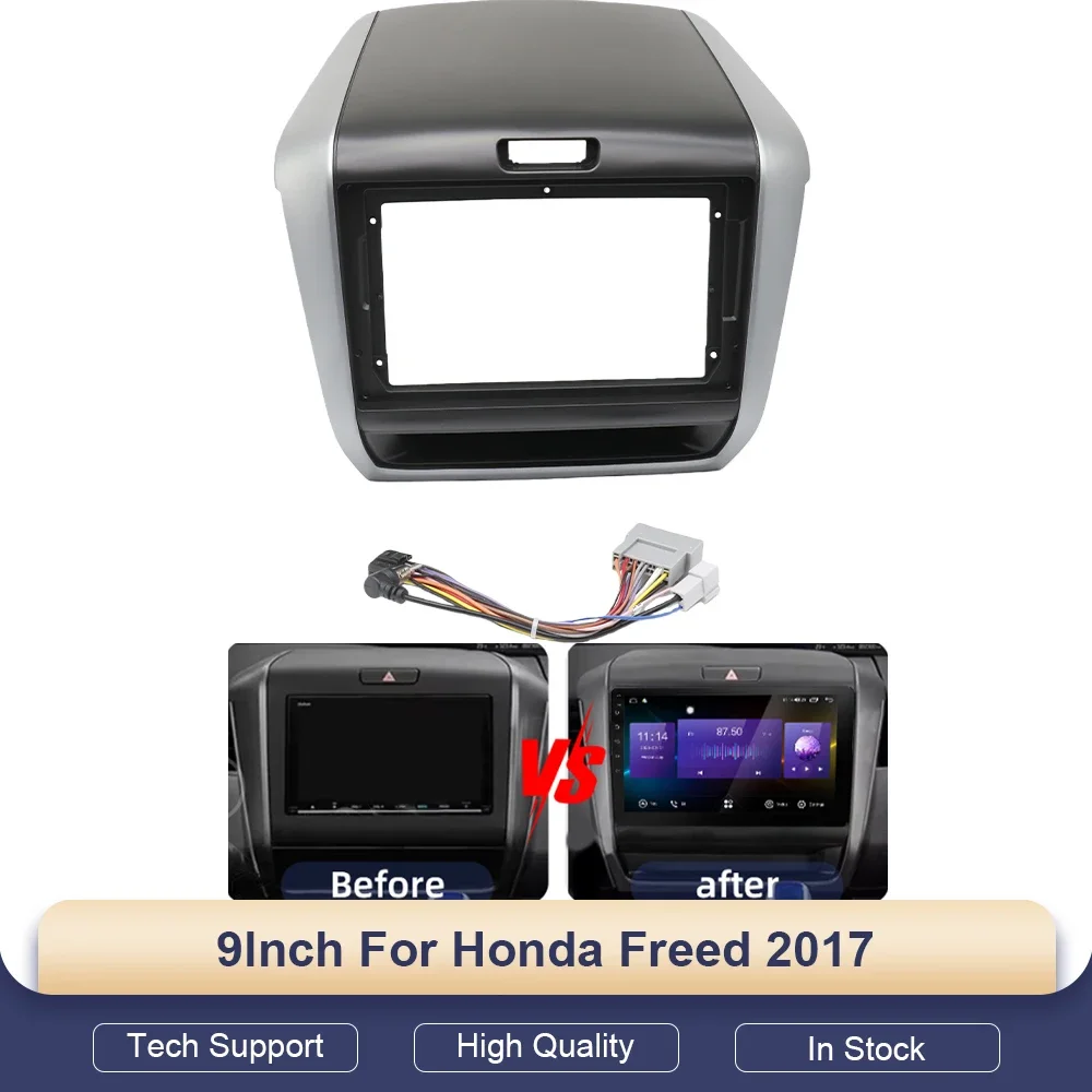 

22.86 cm Car Android Radio Dash Fitting Panel Adapter Fascia Frame Kit for Honda Freed 2017