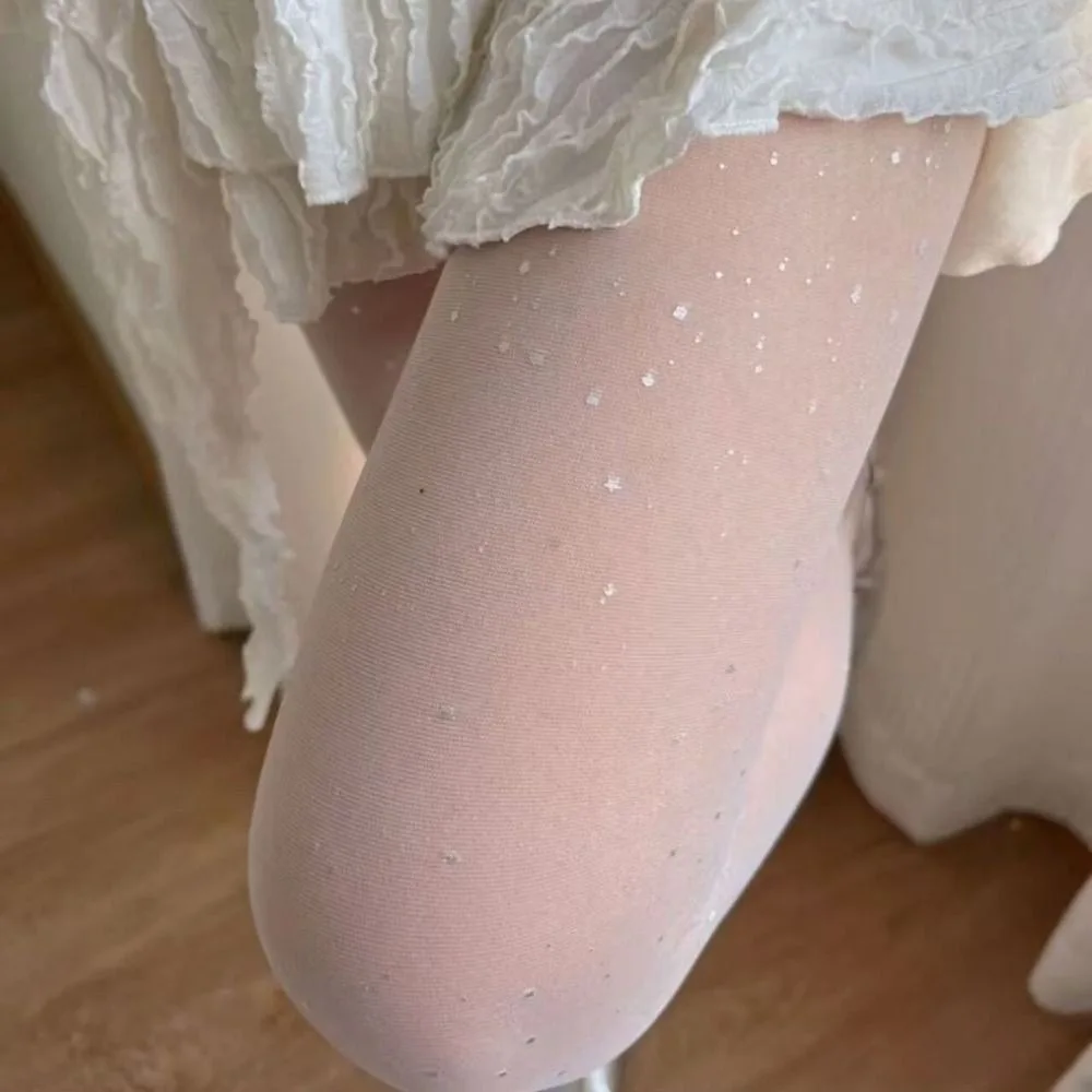 

Fashion High Waist Shiny Stockings Highly Elastic Ultra-Thin Sexy Tights Sequin Flash Korean Pantyhose Photoshoot