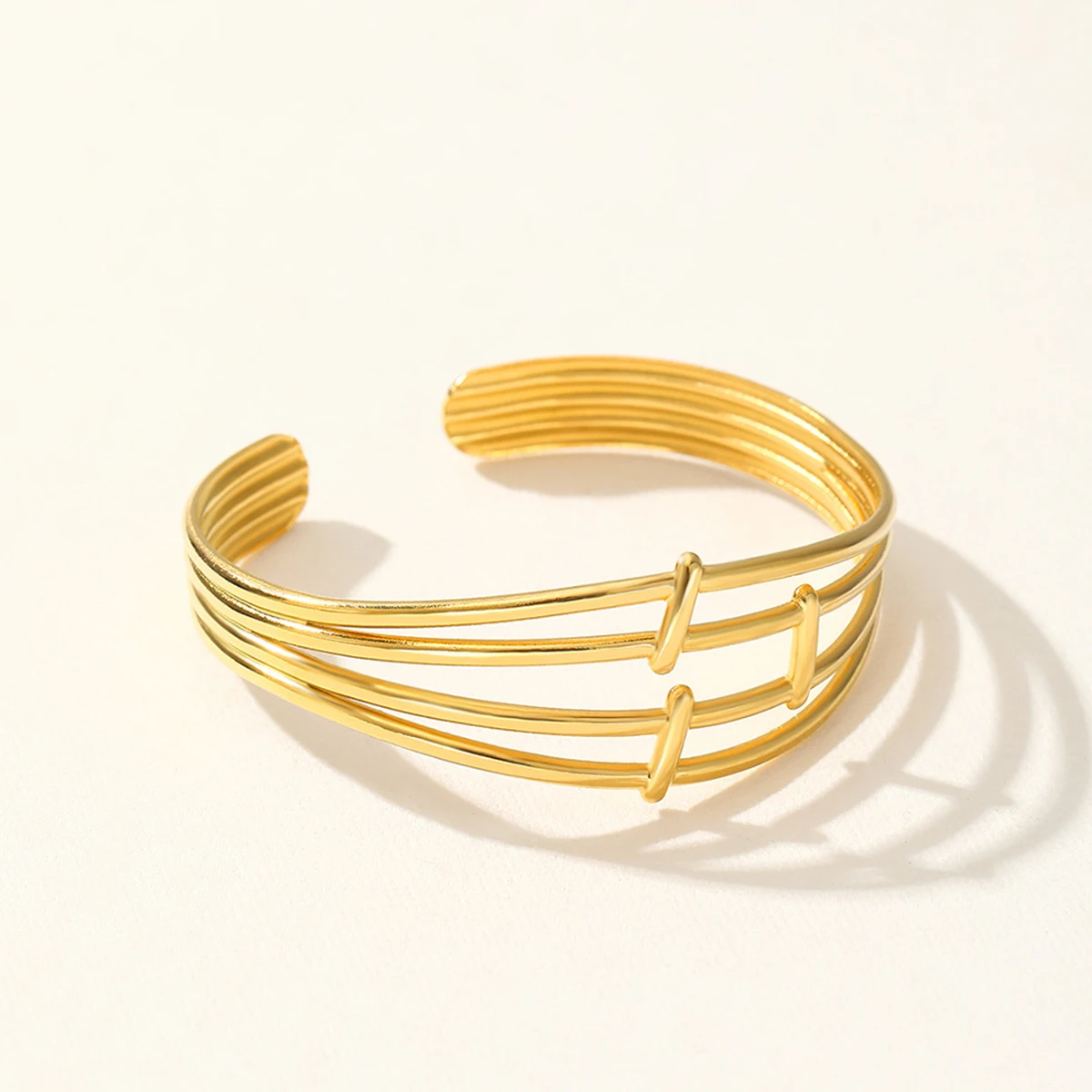 Stainless Steel  Bracelets For Women Luxury Irregular Wide Textured Open Bracelet New Trendy Aesthetic Jewelry Gift