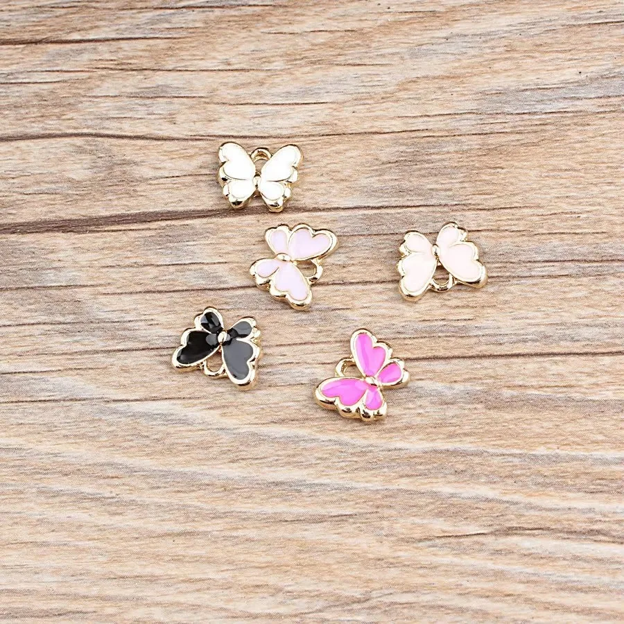 10pcs 30x15mm Fashionable DIY Drip Oil Wildlife Charm Bat Pendant, Summer and Autumn Minimalist Jewelry Accessories