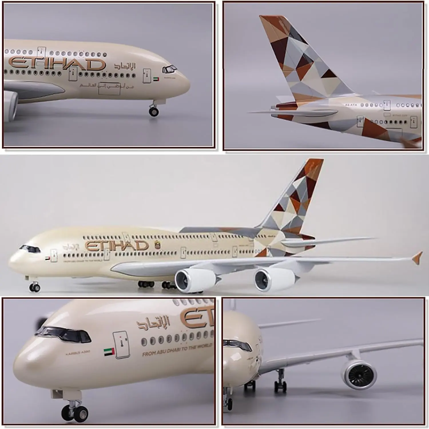 عرض A380 الاتحاد 47 سنتيمتر مقياس نموذج طائرة لعبة طائرة نموذجية 380 يموت الصب الراتنج الطائرات جمع الأعمال أو عيد ميلاد