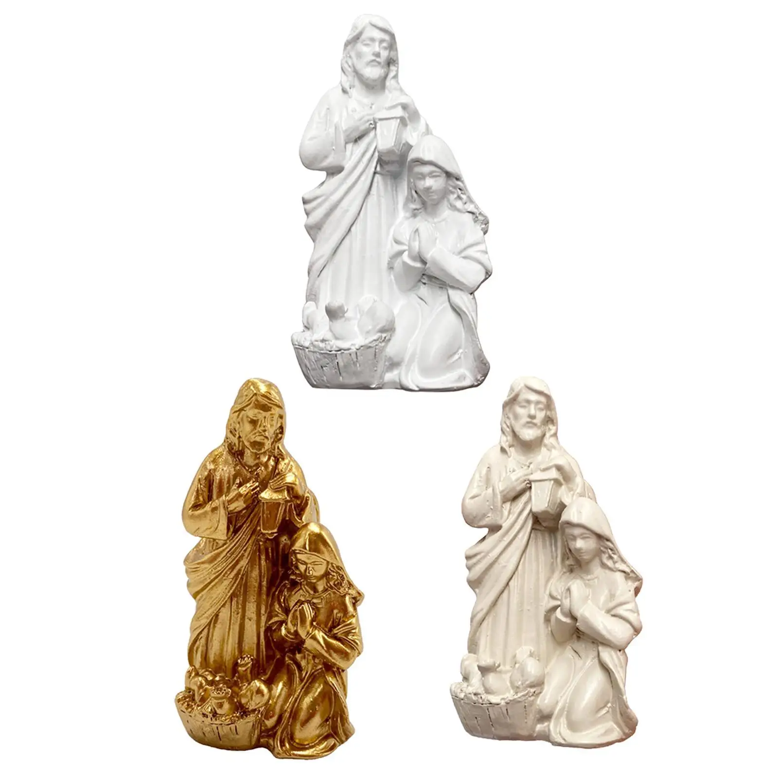 Holy Family Statue Decorative Sculpture Ideal Gift Sturdy Elegant Practical Resin Figurine for Living Room Bookcase