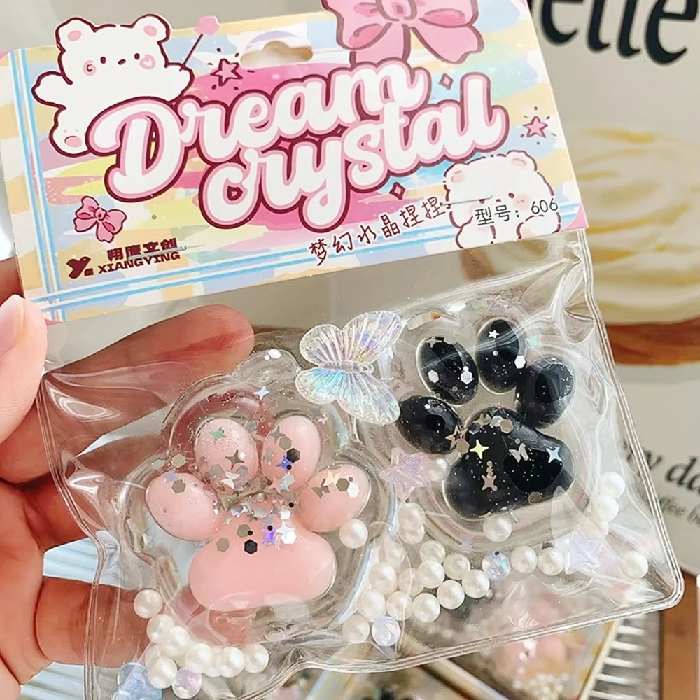 ציפורן חתול מדביקה בצורת קריקטורה צעצועי מוזיקה לילדים ומבוגרים צעצועי הרפיה גמישים צעצועי קריסטל ציפורן חתול