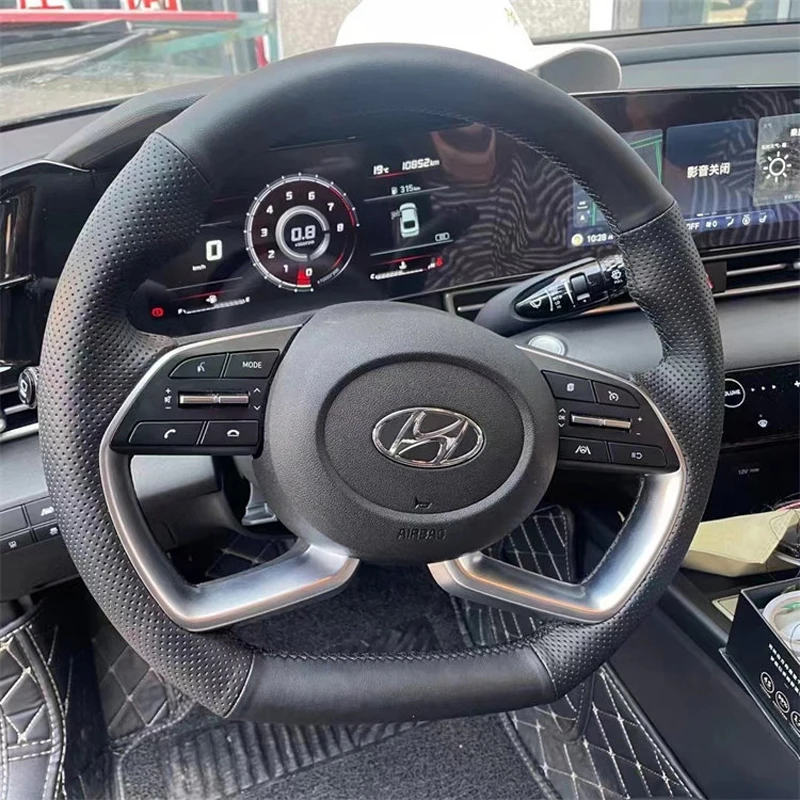 

Чехол на руль из микрофибры ручной работы для Hyundai Avante, Santa Cruz, Tucson, Plug I20, Tucson CN7, для интерьера автомобиля