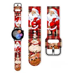 20mm Christmas 8 Printed Strap for Samsung Galaxy Watch 7/6/5/4 40mm 44mm Band Replaceable Bracelet for Xiaomi Amazfit for Women