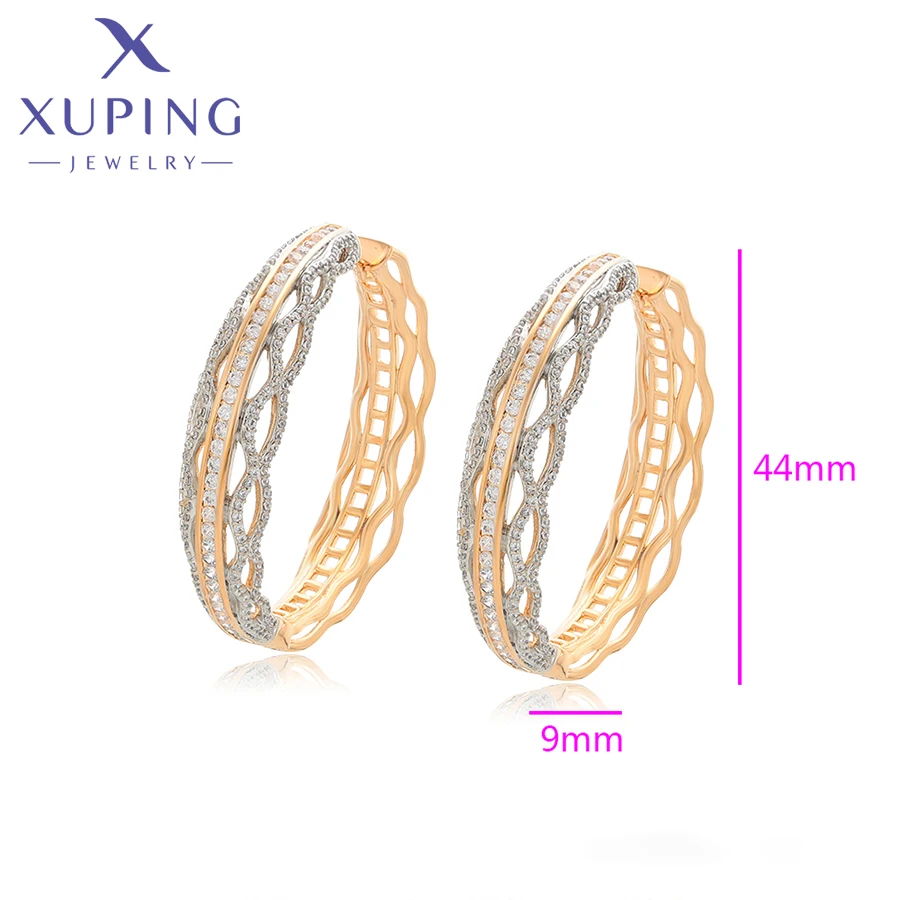 Xuping Jewelry New Arrival Fashion Gold Color Hoop Earrings for Women Girl Party Gift X000837269