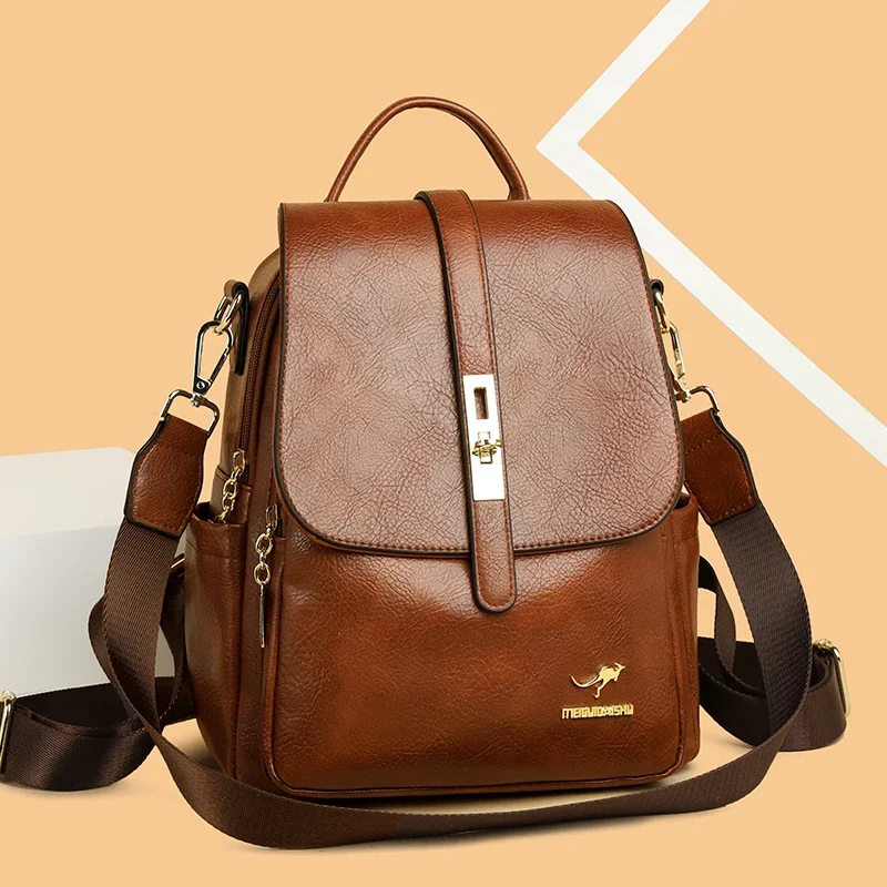 Luxury Brand Women Backpack High Quality Leather Fashion Backpack Large Capacity School Bag for Girls Large Travel New Backpack