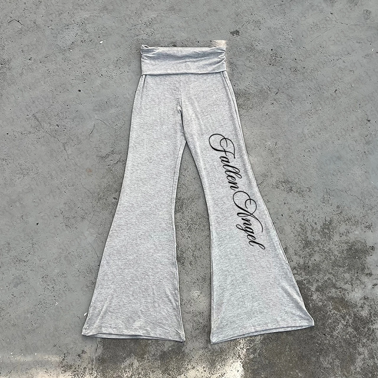 Y2K women's fashionable casual wide leg pants with letter print slim fit hip-hop streetwear retro Emo girl gothic style punk