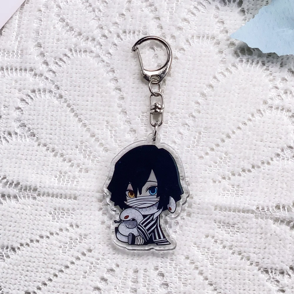 1/16PCS Anime Characters Demon Slayer Acrylic Car Keychain Accessories Keyrings Friends Gifts Funny​ Bag Charms Backpack Pendant image 3
