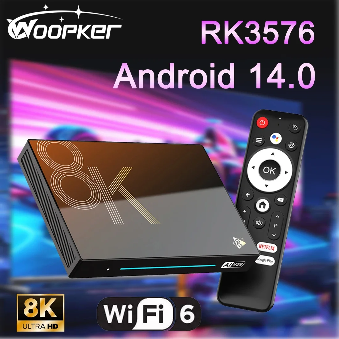 H96 MAX M9S TV Box Android 14 ATV 6TOPS Rockchip RK3576 8K Video Support AI VisionPQ LAN 1000M LAN AV1 Wifi6 AI Smart TV Box