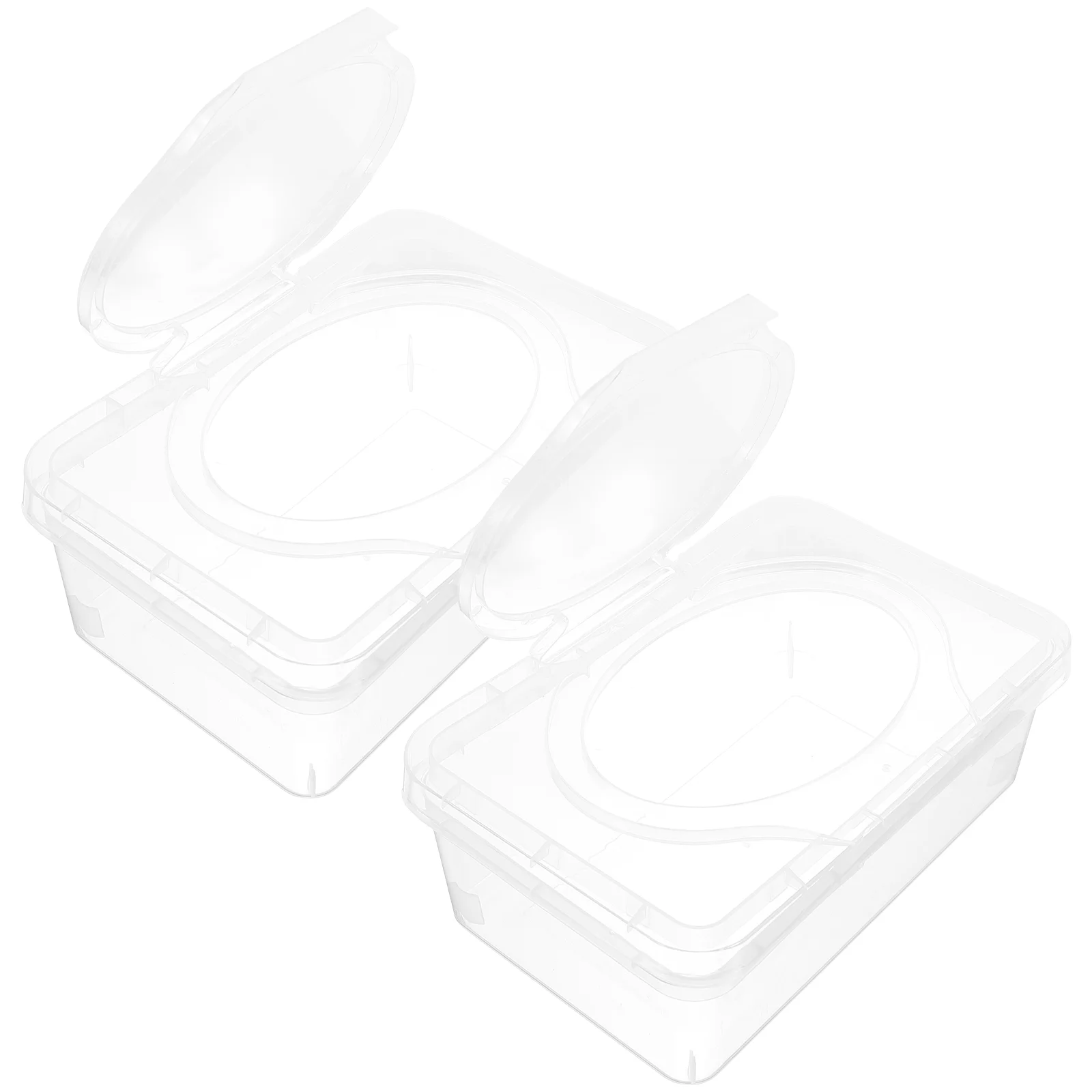 2 Pcs Baby Wipes Box Portable Refillable Transparent Travel Holder Container Large Volume Sturdy Texture Modern Design