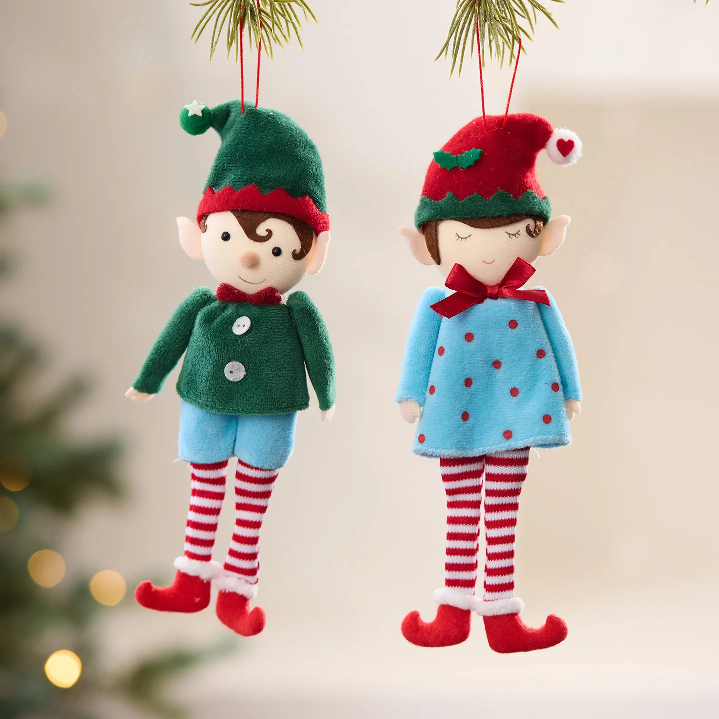

1/2Pcs Christmas Tree Cute Navidad Elf Hanging Ornament Xmas Elf Festival Doll Pendants 2026 New Year Party Decor for Kids