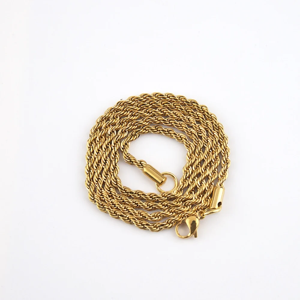 2mm Titanstahl Gedrehte Kettenkette Einfache Herrenkette Hip-Hop Herren Edelstahlschmuck Schlüsselbeinkette Accessoires – Detail 7