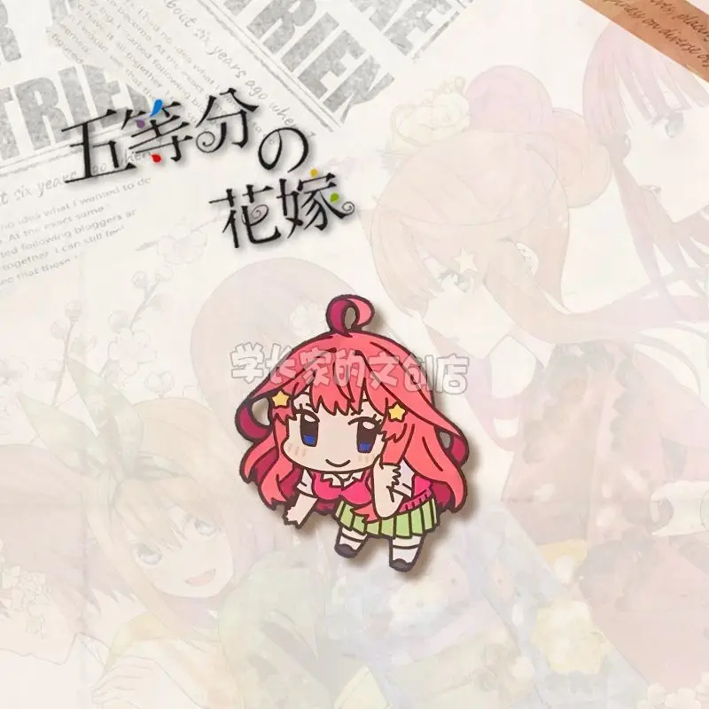 5PCS Anime The Quintessential Quintuplets Badge Brooch Pin Nakano Miku Clothes Backpack Decoration Lapel Personalized Chest Tag