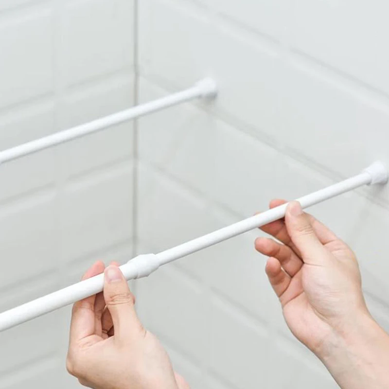 30-90cm Adjustable telescopic Curtain Rod Spring Loaded Extendable Telescopic Poles Bathroom Bar Shower No F4112-LJX
