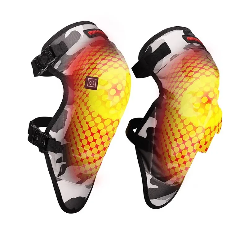 BENKIA 392 Knee Pads Motorcycle Protectors Electric Heated Knee Pads Heating Warm Windproof Leggings