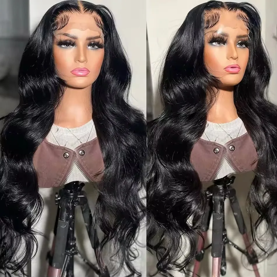 

Парик с волнистыми волосами Body Wave, 250 плотности, из бразильских натуральных волос, для женщин, с прозрачной HD-основой 13x6, предварительно выщипанный, 13x4, с кружевной передней частью