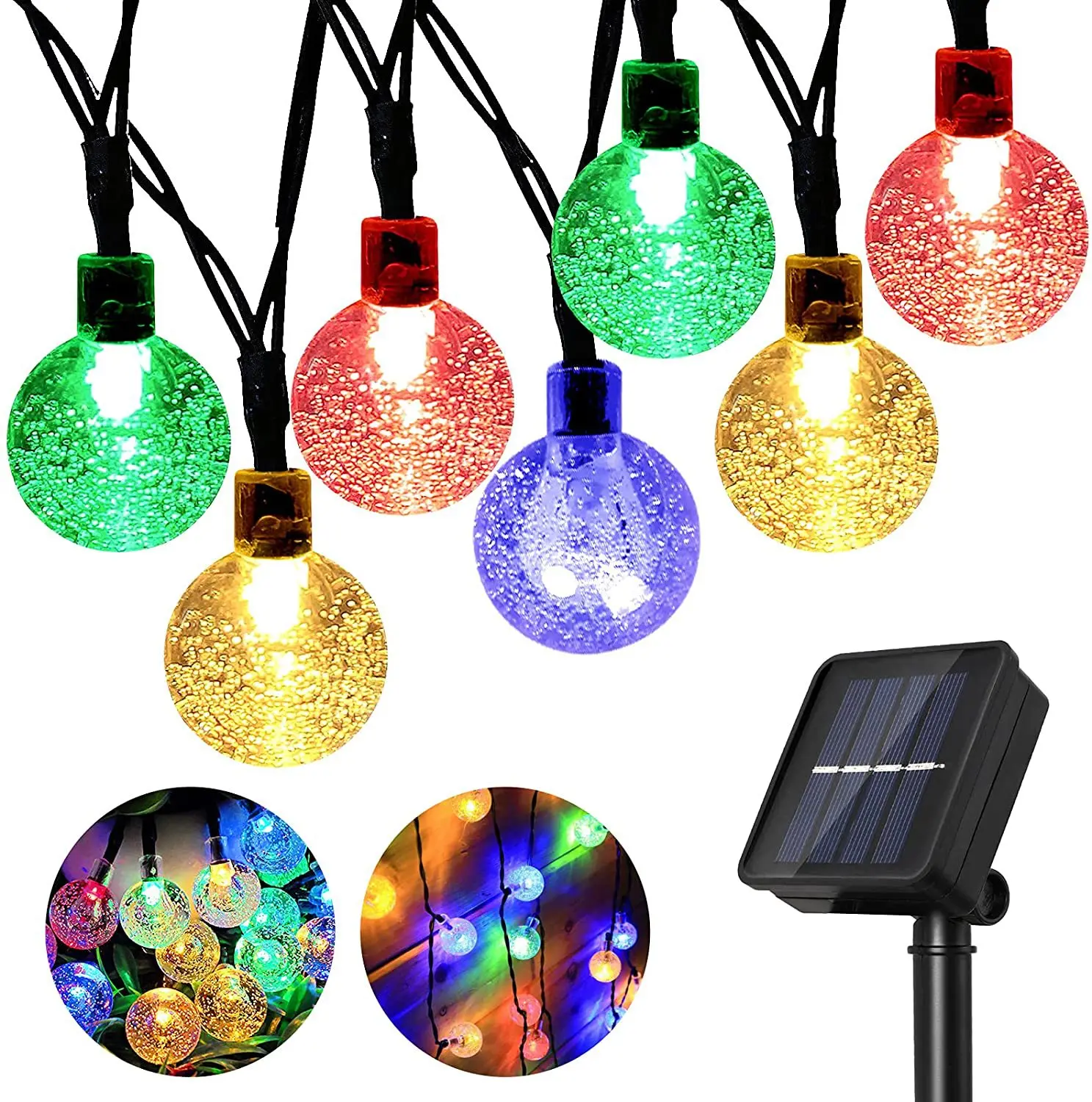 12m Ball LED Lichterketten Outdoor Ball Kette Lichter Girlande Lichter Glühbirne Lichterketten Party Home Hochzeit Garten Weihnachts dekor