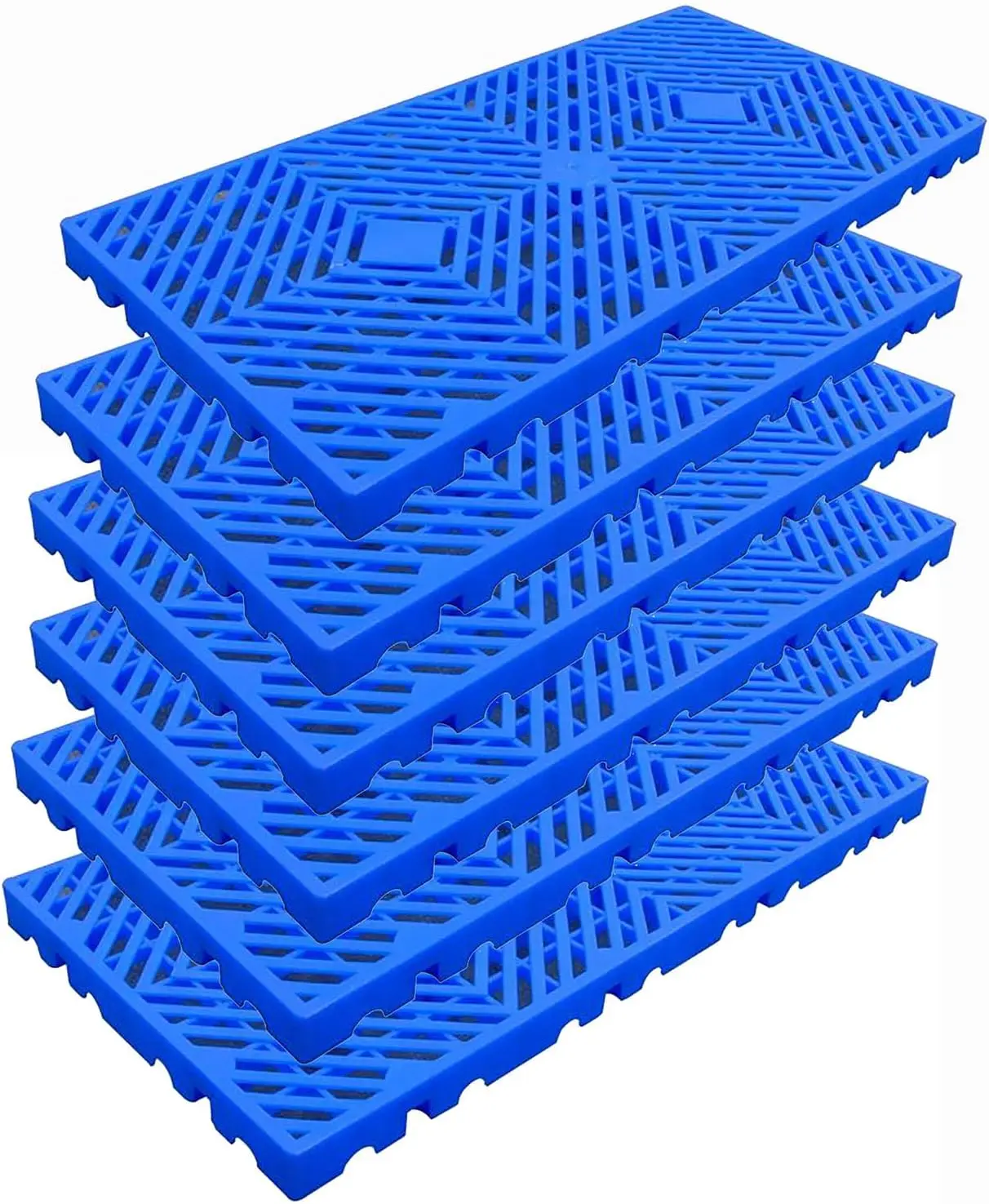 

Lightweight Plastic Pallets for Storage, Moisture-Proof and Breathable Grid Design, 6pcs Set (11.8x23.6x1.18IN)