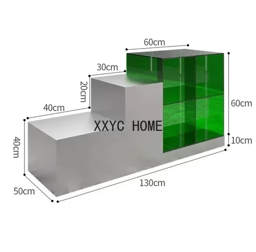 Clothing Store Zhongdao Display Stand Acrylic High-Low Water Table Table-Console Display Rack in the Middle of the Store