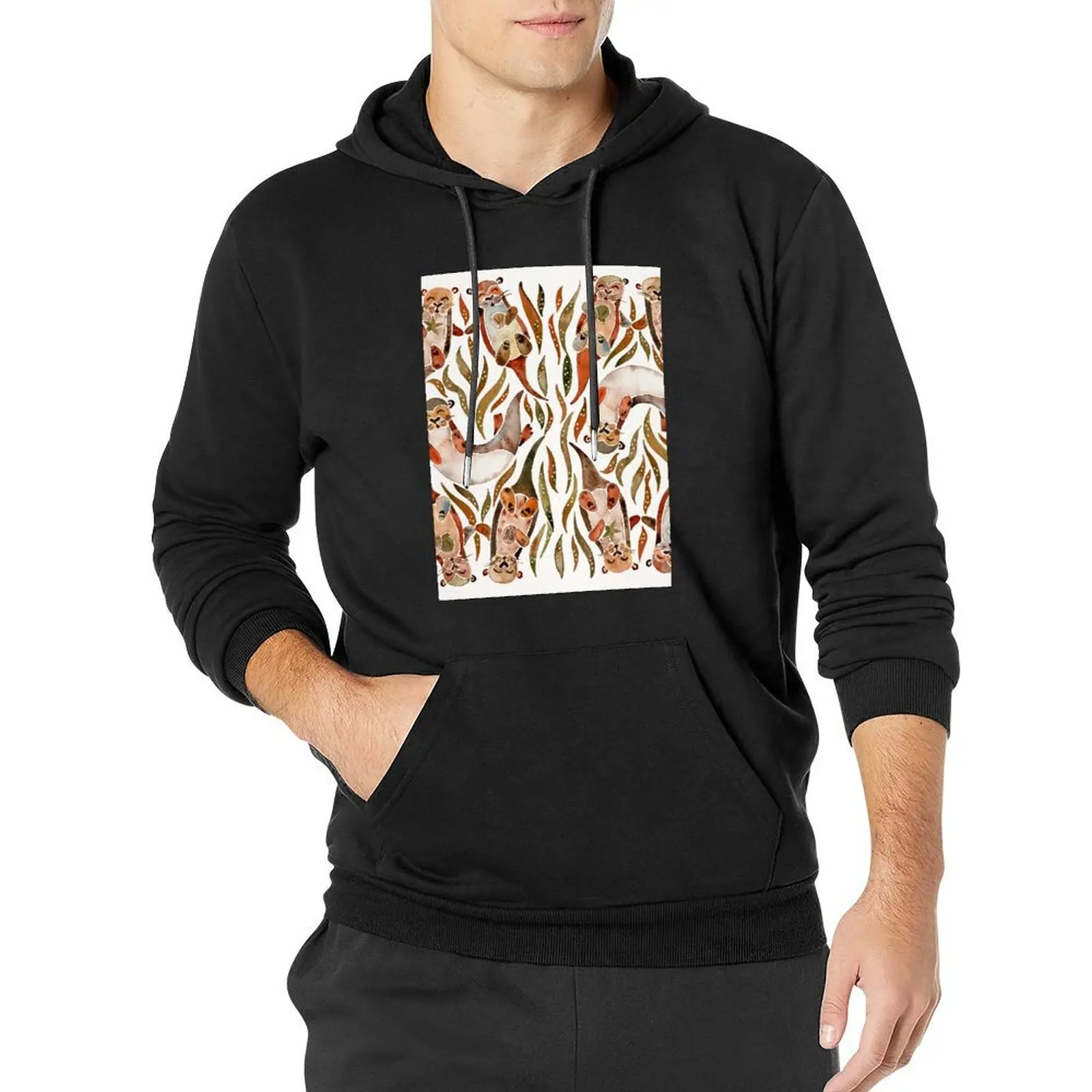 

Five Otters – Sepia Palette Pullover Hoodie autumn clothes autumn hoodie