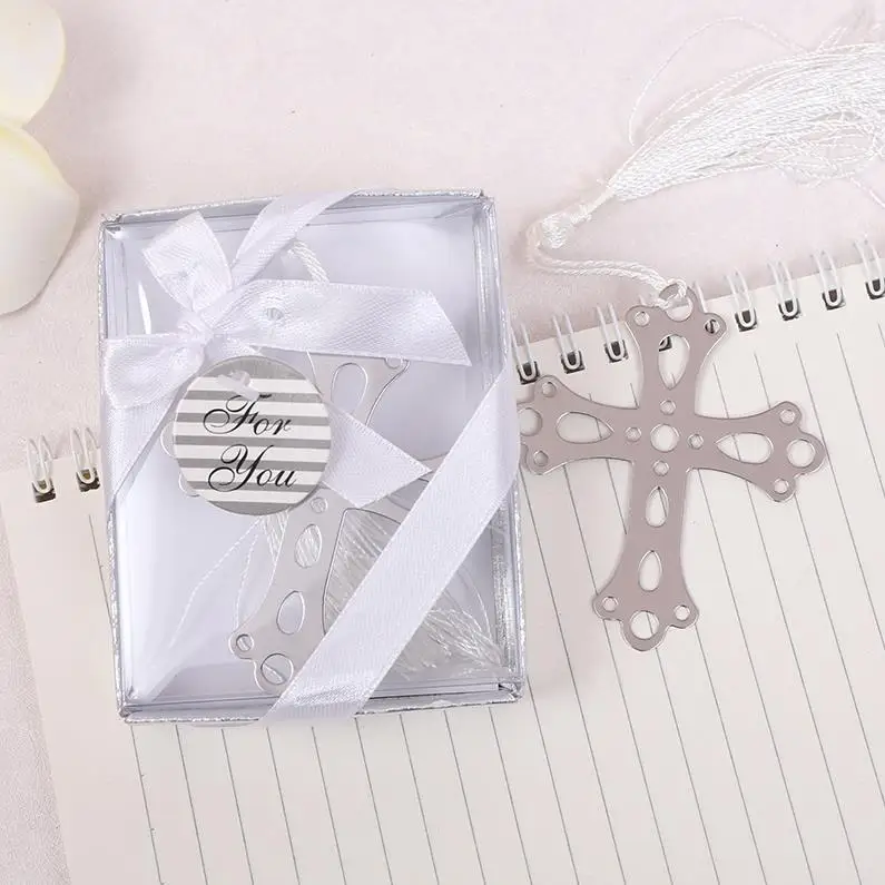 

100pcs Stainless Steel Cross Bookmark For Wedding Baby Shower Party Bookmarks Favor Gift ni114