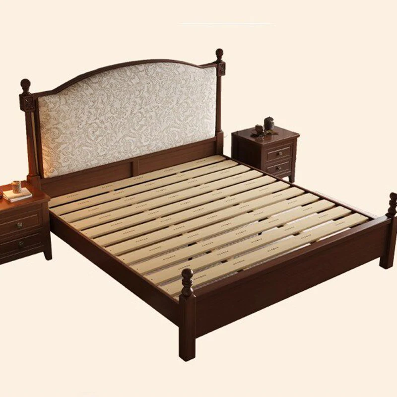 Modern Luxury Bed Double Frame Bedroom Queen Castle Wooden Design Simple Massage Bed Sleeping Safe Muebles Trendy Furniture