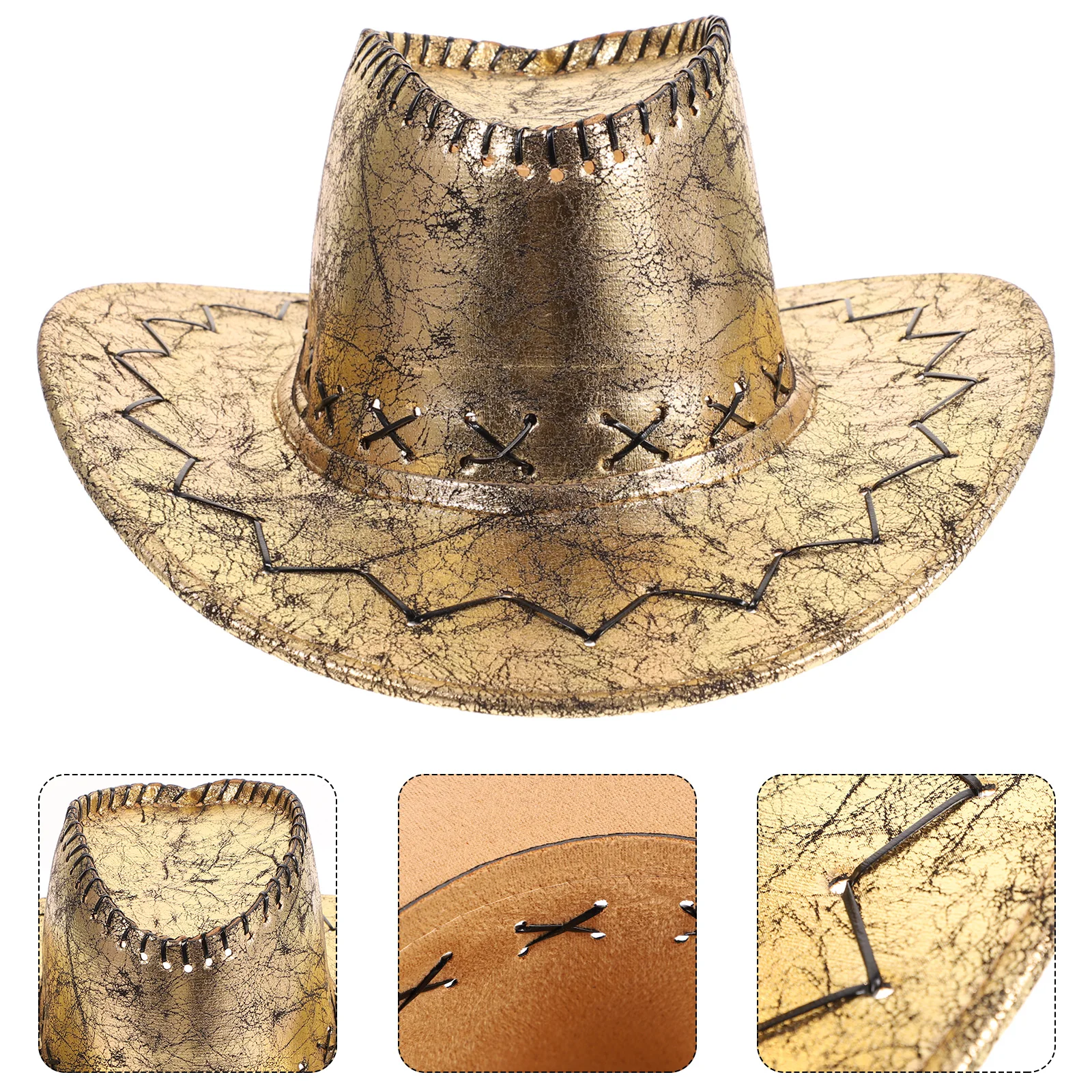 

Western Cowboy Hat Fashion Attractive Party Men Women Imitation Durable Comfortable Festival Cosplay Accessories